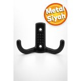 Badem10 Askı Vestiyer Portmanto Fortmanto Noktalı Elbise Duvar Askısı Dolap Askılığı Mat Siyah Metal Askı
