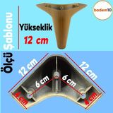 Badem10 Aspen 6'lı Set Mobilya TV Ünitesi Çekyat Koltuk Kanepe Destek Ayağı 12 cm Koyu Ceviz Baza Ayak M8