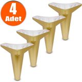 Badem10 Aspen Gold Altın Renk 15 cm 4 Adet Mobilya Kanepe Sehpa TV Ünitesi Baza Koltuk Ayağı