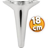Badem10 Aspen Krom Renk 18 cm Plastik Mobilya Kanepe Sehpa Tv Ünitesi Baza Koltuk Ayağı