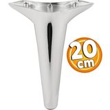 Badem10 Aspen Krom Renk 20 cm Plastik Mobilya Kanepe Sehpa Tv Ünitesi Baza Koltuk Ayağı