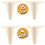 Badem10 Aspen Lüks 15 cm Krem Baza 4 Adet Mobilya Kanepe Sehpa TV Ünitesi Koltuk Ayağı