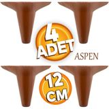 Badem10 Aspen Lüks Mobilya Kanepe Koltuk Tv Ünitesi Baza Ayağı Ayakları 12 Cm Kahverengi Ayak (4 Adet)
