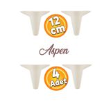 Badem10 Aspen Lüks Mobilya Kanepe Koltuk Tv Ünitesi Baza Ayağı Ayakları 12 Cm Krem Ayak (4 Adet)