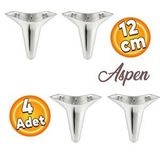 Badem10 Aspen Lüks Mobilya Kanepe Koltuk Tv Ünitesi Baza Ayağı Ayakları 12 Cm Krom Ayak (4 Adet)