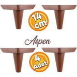 Badem10 Aspen Lüks Mobilya Kanepe Koltuk Tv Ünitesi Baza Ayağı Ayakları 14 Cm Ahşap Desenli Ayak 4 (Adet)