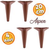 Badem10 Aspen Lüks Mobilya Kanepe Koltuk Tv Ünitesi Baza Ayağı Ayakları 20 Cm Kahverengi Ayak (4 Adet)