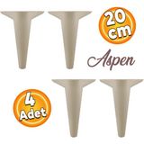 Badem10 Aspen Lüks Mobilya Kanepe Koltuk Tv Ünitesi Baza Ayağı Ayakları 20 Cm Krem (4 Adet)
