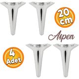 Badem10 Aspen Lüks Mobilya Kanepe Koltuk Tv Ünitesi Baza Ayağı Ayakları 20 Cm Krom Ayakları (4 Adet)