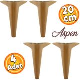 Badem10 Aspen Lüks Mobilya Kanepe Sehpa Puf Koltuk Ayağı Kahverengi Koyu Ceviz Baza Ayak 20 cm (4 Adet)