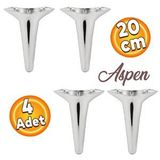 Badem10 Aspen Lüks Mobilya Kanepe Sehpa Puf Koltuk Ayağı Krom Baza Ayak 20 Cm (4 Adet)