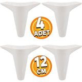 Badem10 Aspen Mobilya Kanepe Koltuk Tv Ünitesi Baza Çekyat Yatak Ayağı Ayakları 12 Cm Beyaz Ayak (4 Adet)