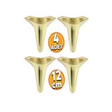 Badem10 Aspen Mobilya Kanepe Sehpa Puf Koltuk Ünite Ayağı Gold Altın Baza Ayak 12 Cm (4 Adet)