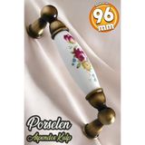 Badem10 Aspendos Porselen Eskitme Antik Sarı 96 Mm Mobilya Mutfak Çekmece Dolap Kulpu Kulbu