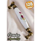 Badem10 Aspendos (PREMİUM) Porselen Eskitme Antik Sarı 128 Mm Mobilya Mutfak Dolabı Dolap Kulpu Kulbu