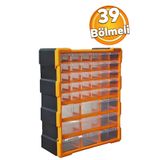 Badem10 Avadanlık Monoblok Çekmeceli 39'lu Takım Çantası Plastik Organizer Vida Dübel Civata Kutusu Bölmeli