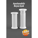 Badem10 Ayarlanabilir 1 Adet 15 cm Beyaz Plastik Ayak Dolap Mobilya Tezgah Yükseltici Yükseltme Ayağı