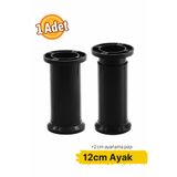 Badem10 Ayarlanabilir 12 Cm Siyah Plastik Ayak Dolap Mobilya Tezgah Yükseltici Yükseltme Ayağ