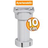 Badem10 Ayarlanabilir Dolap Mobilya Puf Sehpa Tezgah Yükseltme Yükseltici Ayağı 10 Cm Gri Ayakları