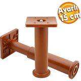 Badem10 Ayarlanabilir Kare Mobilya Kanepe Koltuk Baza Destek Yükseltici Yükseltme Ayağı 15 Cm Kahve Ayakları
