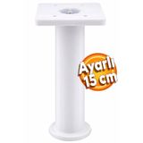 Badem10 Ayarlı Destek Ayağı Mobilya Kanepe Koltuk Yükseltici Ayarlanabilir 15 Cm Beyaz Yükseltme Ayakları
