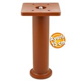 Badem10 Ayarlı Destek Ayağı Mobilya Kanepe Koltuk Yükseltici Ayarlanabilir 15 Cm Kahve Yükseltme Ayakları