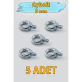 Badem10 Aybolt 8 mm 5 ADET Halka Civata Metal Askı Civatası Paslanmaz Çelik Montaj İçin Sabitleme Elemanı
