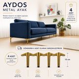 Badem10 Aydos 4 Adet 15 cm Mat Antik Sarı Metal Mobilya Ayağı Modern Tasarım Koltuk Dolap Ayağı