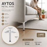 Badem10 Aydos Metal Mobilya Ayağı 1 Adet 15 cm Krom Renk Modern Koltuk Kanepe Sehpa Dolap Ayağı Dayanıklı
