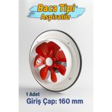 Badem10 Baca Tipi Aspiratör 160 mm Fan Sessiz Havalandırma Kirli Hava Kötü Koku Egzoz Mutfak ve Sanayi