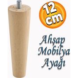 Badem10 Badem10 Ahşap (12 cm) Dolap Mobilya Koltuk Kanepe Puf Tabure Ayağı Ayakları Yükseltici M8 Civatalı