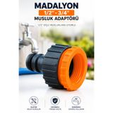 Badem10 Bahçe Çeşme Musluk Bağlantı Adaptörü Aparatı 1/2'' - 3/4'' Musluk Adaptörü Hortum Bağlantı Eki