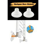Badem10 Banyo Havlupan Borusu Kalorifer Petek Boru Gizleme Apratı Plastik Beyaz Saklama Ayağı (2 Adet)