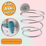 Badem10 Banyo Lavabo Kuaför Salonu Berber Fön Makina Asma Saç Kurutma Makinası Metal Aparat Askısı