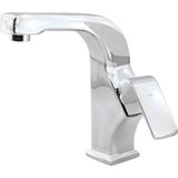 Badem10 Banyo Lavabo Musluğu Bataryası Mix Eyve Sıcak Soğuk Çift Su Girişli Çeşmesi 20 cm - Krom