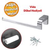 Badem10 Banyo Lavabo Mutfak Aparat Uzun Kağıt Havluluk Açık Kağıtlık 26 cm Metal Sağlam Krom