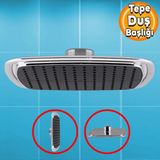Badem10 Banyo Tepe Duş Başlığı Fiskiyesi Kare Başlık Siyah