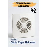 Badem10 Banyo WC Aspiratör Süper Sessiz 150 mm Tuvalet Havalandırma Fanı Duvar Tipi Aspiratör Mutfak Hava