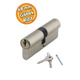 Badem10 Barel Sistem Göbek Kilit Silindir Çelik Kapı Emniyet Güvenlik Kilidi 68 Mm 2 Anahtarlı Zamak