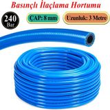 Badem10 Basınçlı İlaçlama Hortumu 240 Bar 8 mm 3 Metre Ağaç Bitki Yaprak Sebze Meyve Tarım Ziraat Hortum