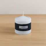 Badem10 Baton Mum Beyaz Silindir Dekoratif Mumu Kandil Fitilli Mumlar Şamdan Kokusuz 6 x 6 cm - Antik Beyaz - 1 Adet