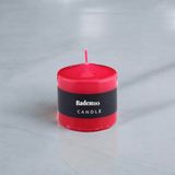 Badem10 Baton Mum Kırmızı Silindir Dekoratif Mumu Kandil Fitilli Mumlar Şamdan Kokusuz 6 x 6 cm - Ateş Kırmızısı - 1 Adet
