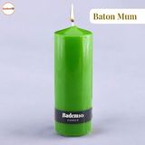 Badem10 Baton Mum Yeşil Silindir Dekoratif Mumu Kandil Fitilli Mumlar Şamdan Kokusuz 6 x 17 cm - Bordo - Yeşil - 1 Adet