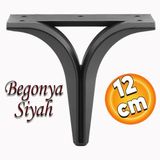 Badem10 Begonya Lüks Mobilya Kanepe Sehpa Tv Ünitesi Çekyat Oturma Grubu Koltuk Ayağı Baza Ayak Siyah 12 cm