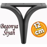Badem10 Begonya Lüks Mobilya Kanepe Sehpa Tv Ünitesi Oturma Grubu Koltuk Ayağı Baza Ayakları Siyah 12 Cm