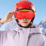 Badem10 Bellasimo Çerçevesiz Kayak Gözlüğü Camı Lens Değiştirebilir Cam Antifog Güneş Kar Gözlük Camı Kırmızı