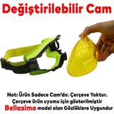 Badem10 Bellasimo Çerçevesiz Kayak Gözlüğü Camı Lens Değiştirebilir Cam Antifog Güneş Kar Gözlük Camı Sarı - Standart
