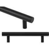 Badem10 Beretta Mobilya Mat Siyah Metal 128 mm Dolap Kapak Çekmece Kulbu