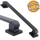 Badem10 Bersel Çekme Kolu Çelik Kapı Dış Kapı Kolu Tutma Kulbu Siyah Kulp 40 cm