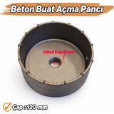Badem10 Beton Buat Açma Panç Ucu 120 mm Profesyonel Beton Delme ve Kanal Açma Için Yüksek Dayanımlı Model - Gri